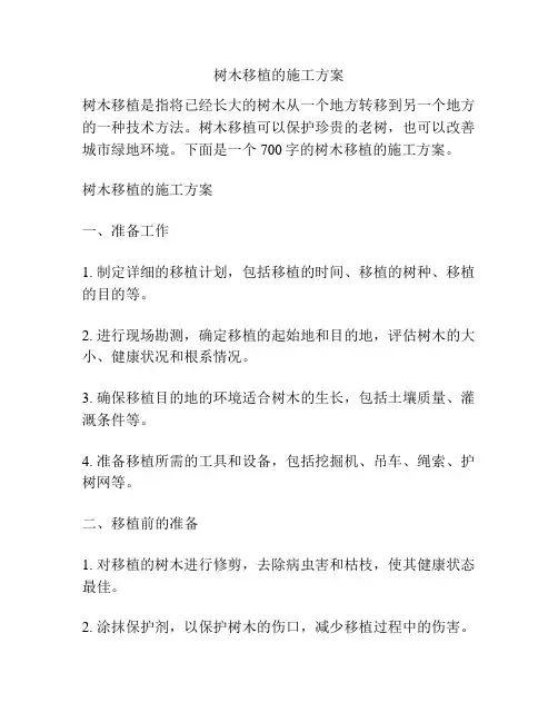 树木移植的施工方案