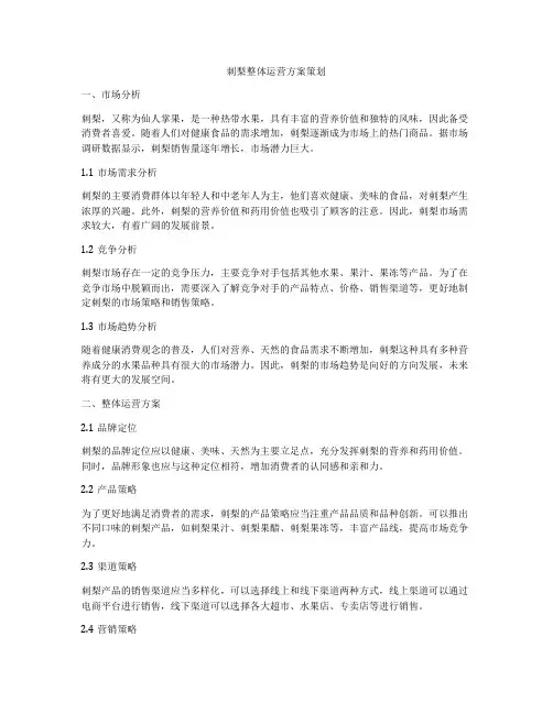 刺梨整体运营方案策划