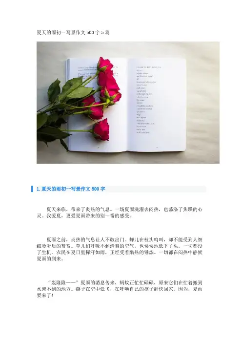 夏天的雨初一写景作文500字5篇