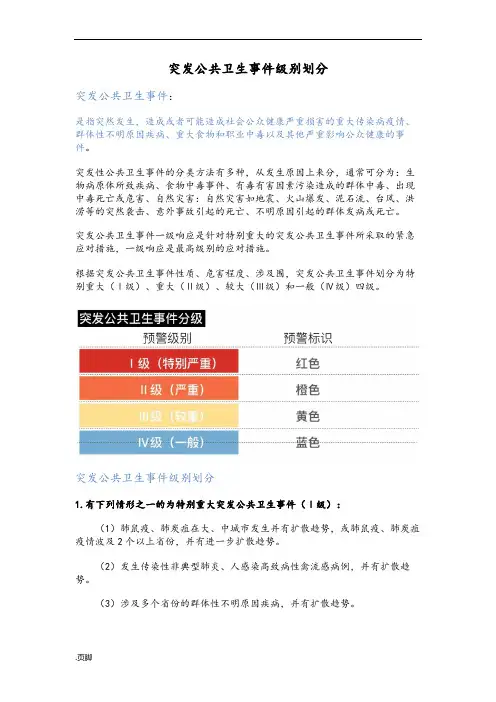 突发公共卫生事件级别划分