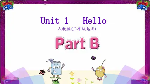 【人教pep版】2018年秋季三年级英语上册：Unit 1 Part(B)ppt课件