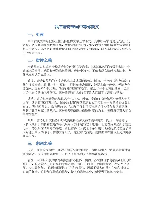 我在唐诗宋词中等你美文