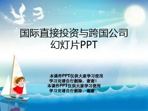国际直接投资与跨国公司幻灯片PPT
