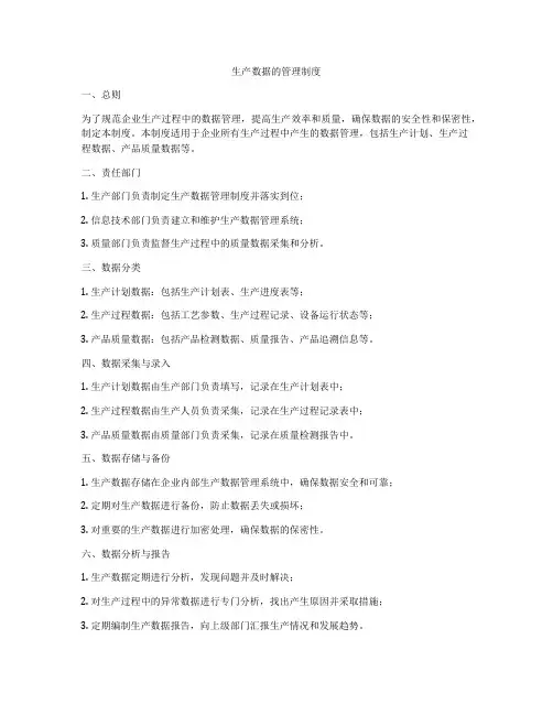 生产数据的管理制度