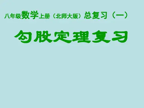 北师大版初中数学八年级上册  第一章 勾股定理 复习  课件 