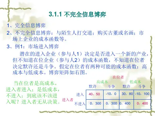 7不完全信息静态博弈PPT课件