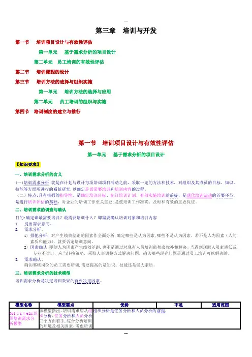 人力资源管理师三级-第三章--培训与开发