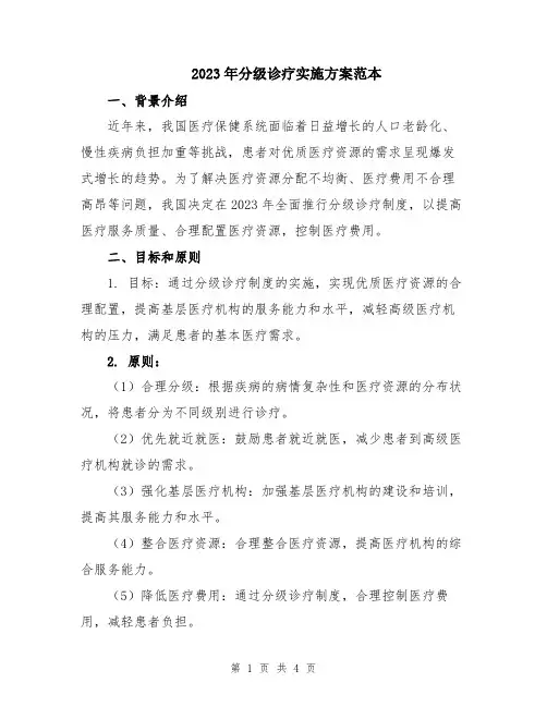 2023年分级诊疗实施方案范本