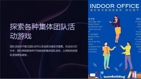 各种集体团队活动游戏介绍PPT