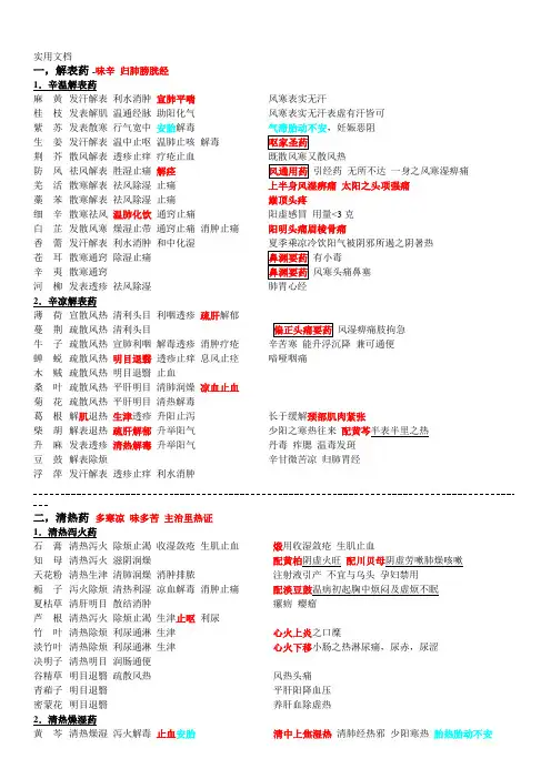 中药学笔记完整