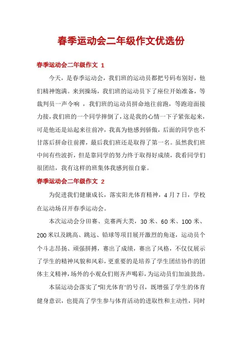 春季运动会二年级作文优选份