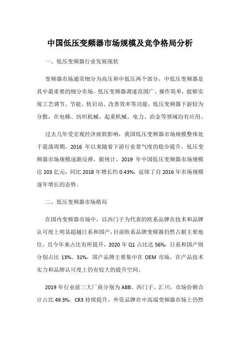 中国低压变频器市场规模及竞争格局分析