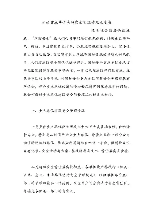 加强重点单位消防安全管理的几点看法.doc