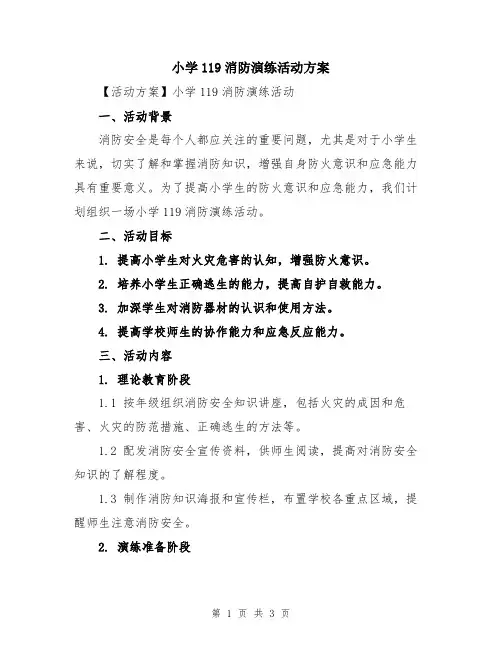 小学119消防演练活动方案