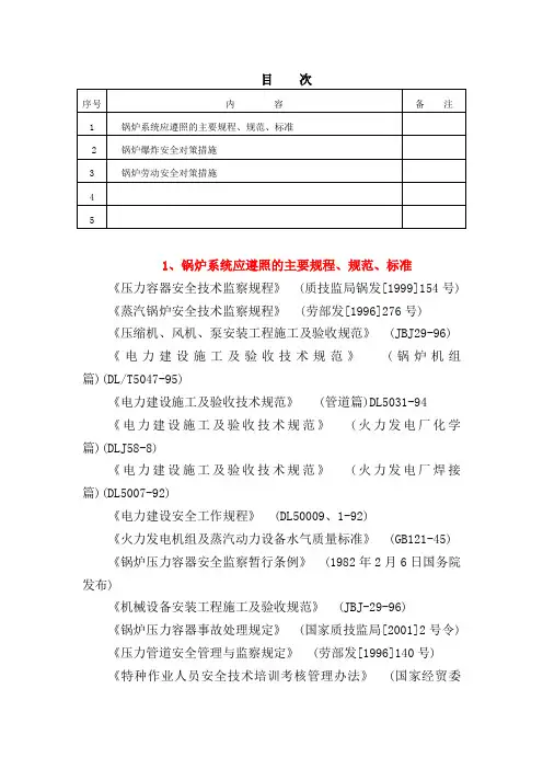 锅炉安全对策措施