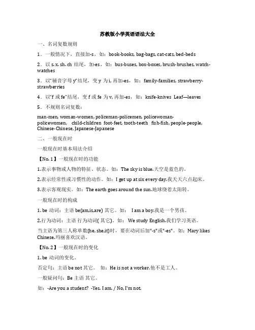 苏教版小学英语语法大全