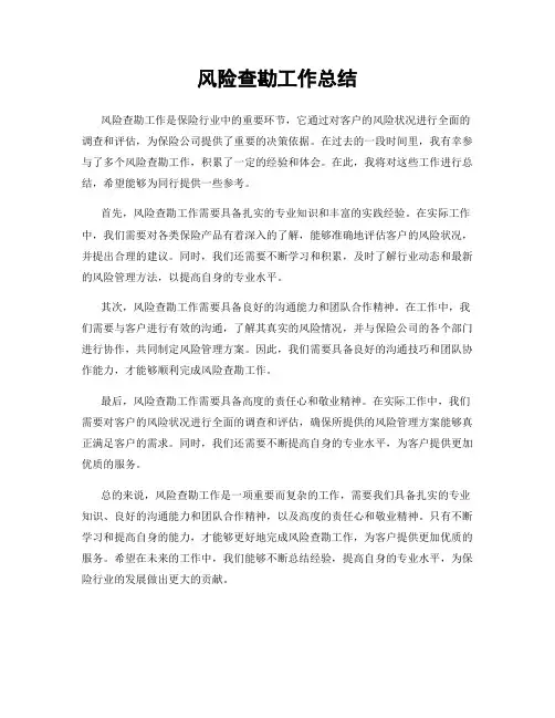 风险查勘工作总结