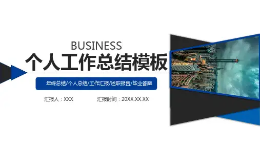 2021蓝色个人工作总结汇报年终年中总结述职报告PPT模板