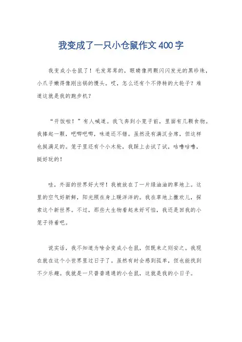 我变成了一只小仓鼠作文400字