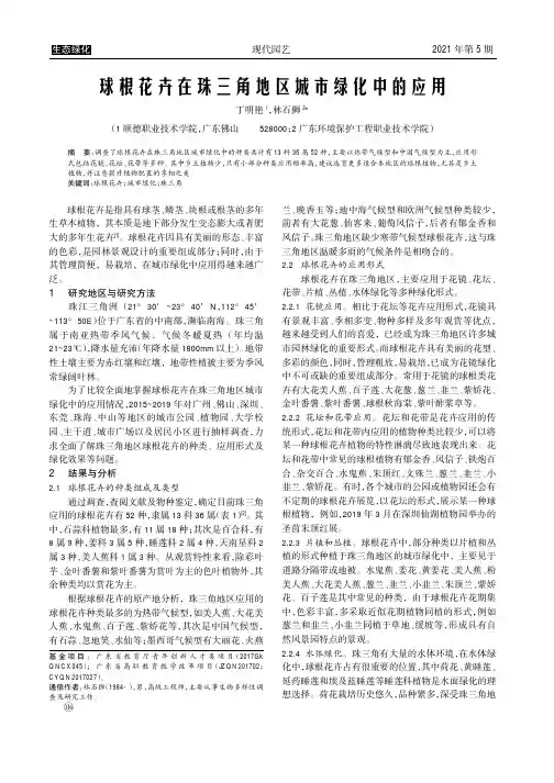 球根花卉在珠三角地区城市绿化中的应用