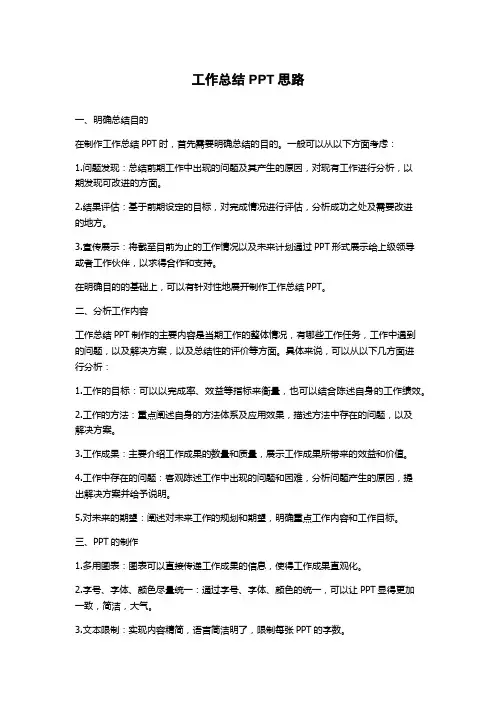工作总结PPT思路