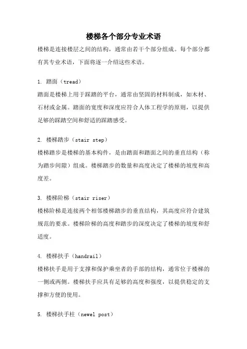楼梯各个部分专业术语