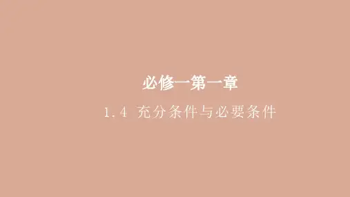 人教A版必修第一册高中数学1.4-充分条件与必要条件精品课件
