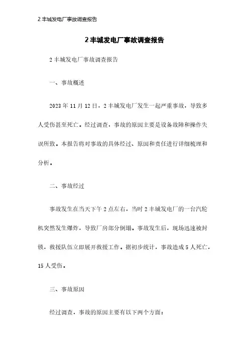 2丰城发电厂事故调查报告