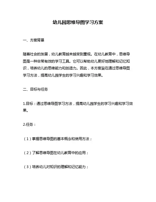 幼儿园思维导图学习方案