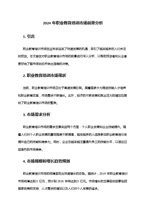 2024年职业教育培训市场前景分析