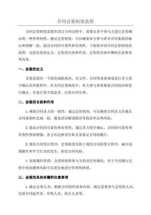 合同会签制度流程