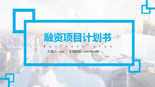 蓝色融资项目计划书PPT模板