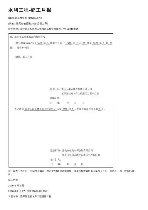 水利工程-施工月报