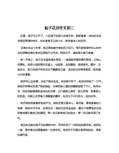 栀子花开作文初三