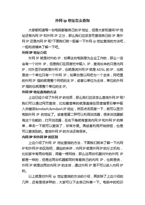外网ip地址怎么查询