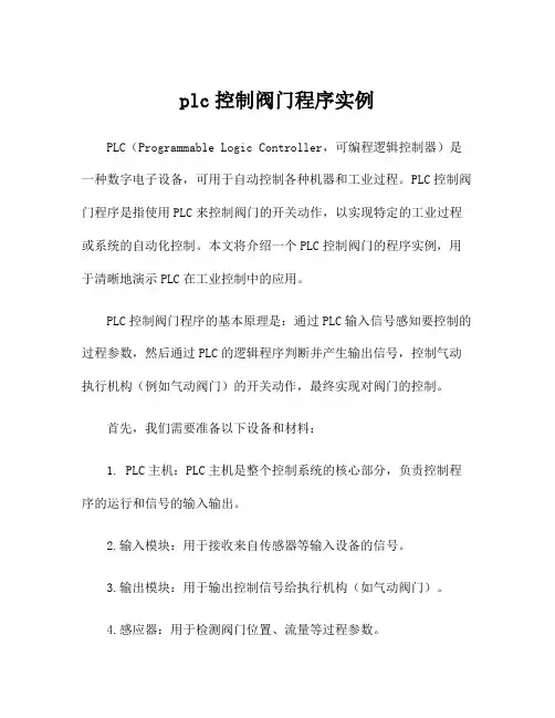 plc控制阀门程序实例