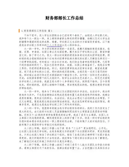 财务部部长工作总结