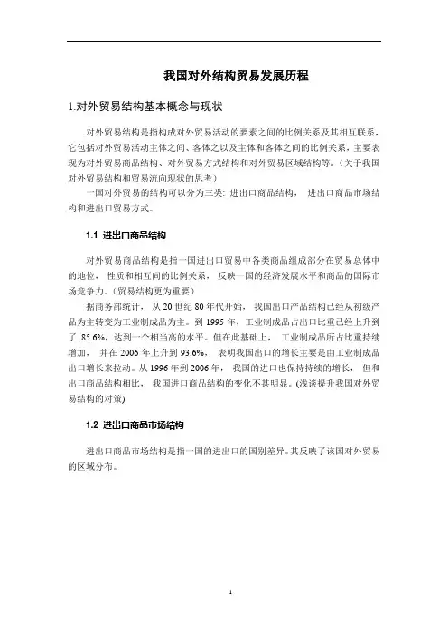 我国对外结构贸易发展历程
