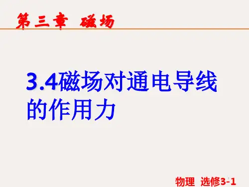 人教版高中物理选修3-1第三章3.4通电导线在磁场中受到的力课件(共10张PPT)