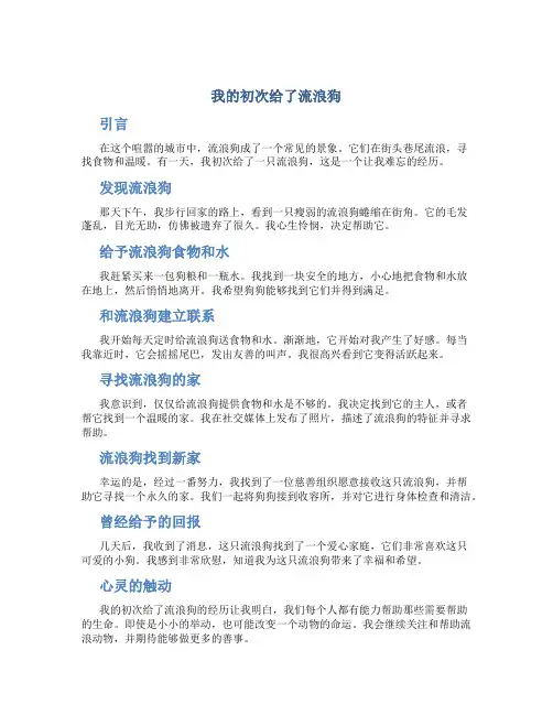 我的初次给了流浪狗