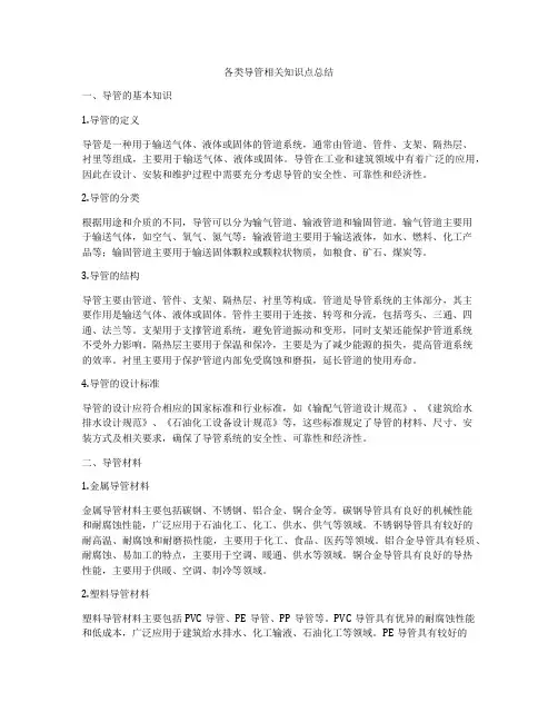 各类导管相关知识点总结