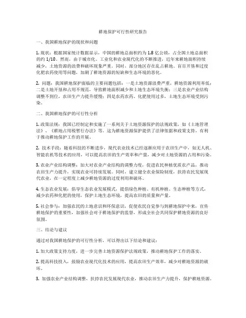 耕地保护可行性研究报告