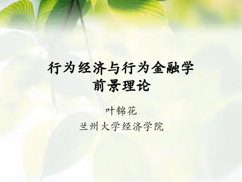 行为经济与行为金融学前景理论概述