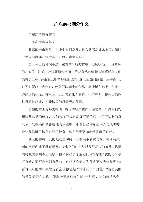 广东高考满分作文