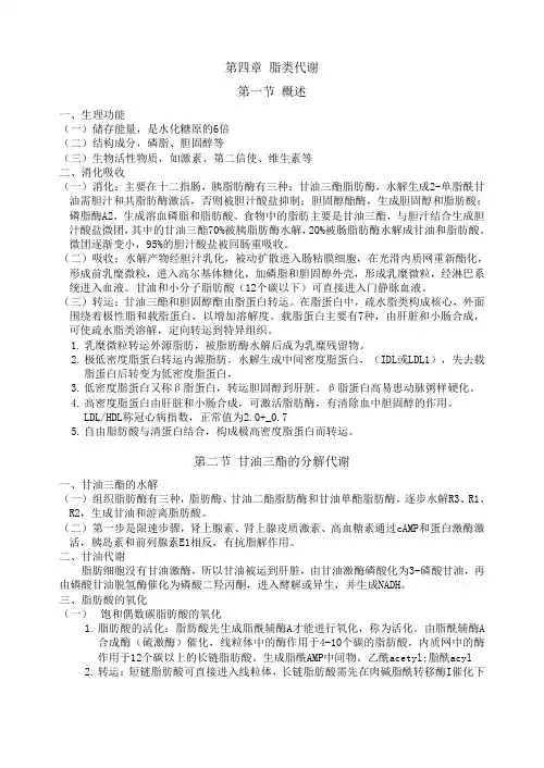生化12脂类代谢