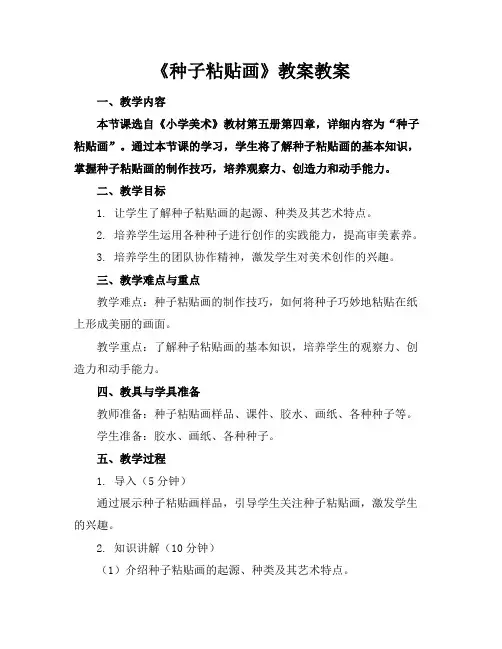 《种子粘贴画》教案教案