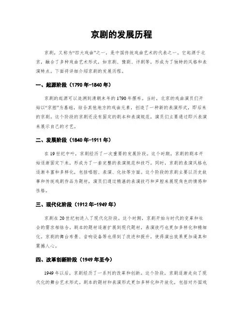京剧的发展历程