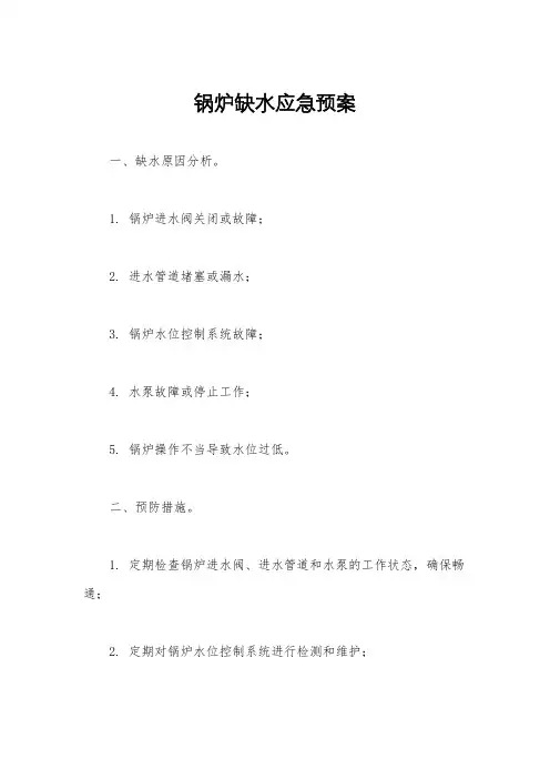 锅炉缺水应急预案