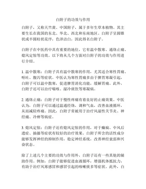 白附子的功效与作用