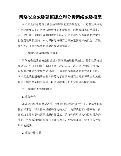 网络安全威胁建模建立和分析网络威胁模型